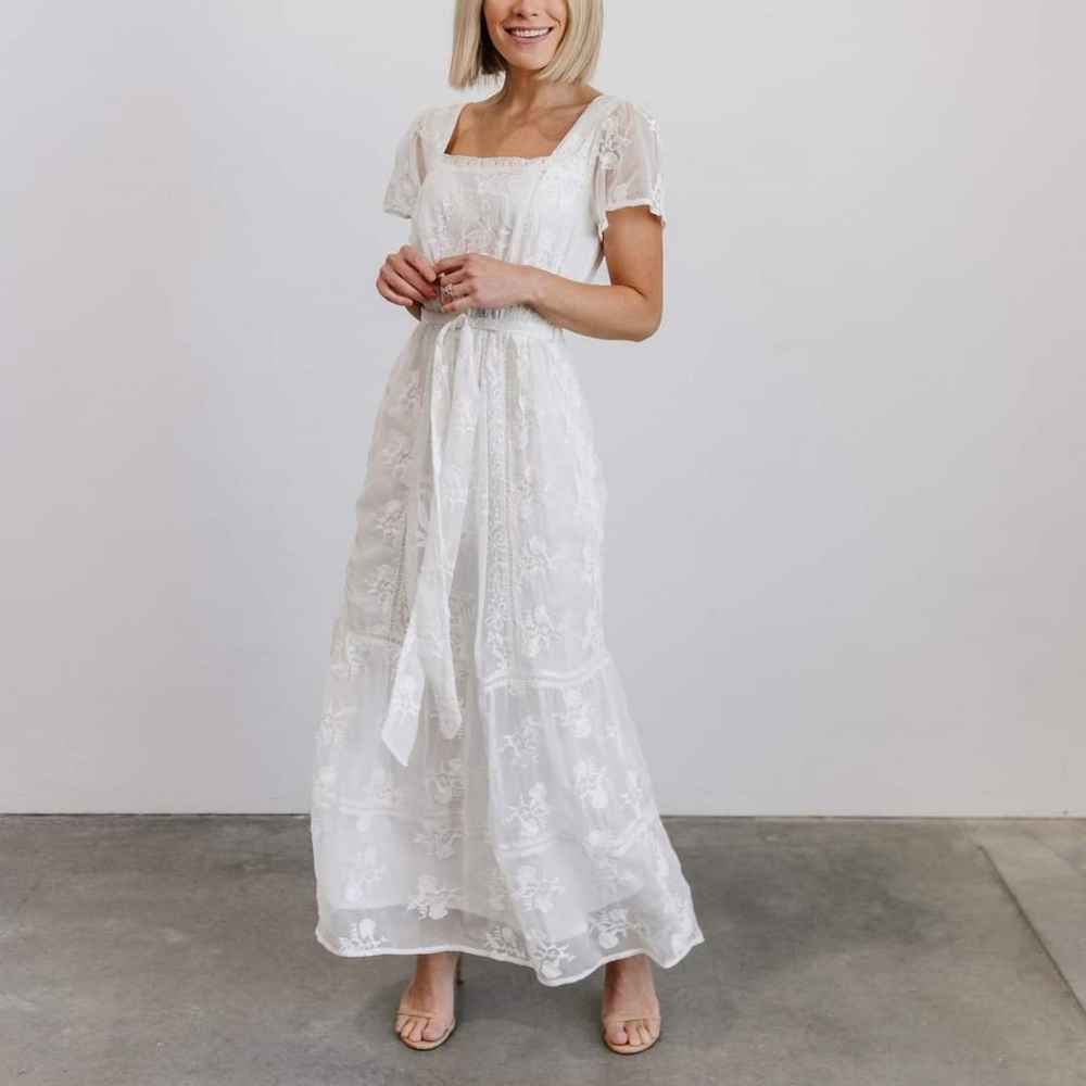 Rosalee White Maxi Dress